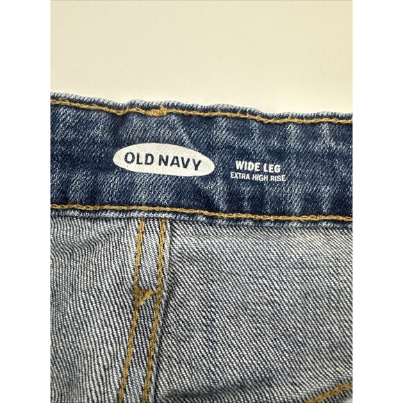 Old Navy Wide Leg Extra High Rise Jeans Denim Relaxed Zip Button 580116 Women 16 - Picture 7 of 14